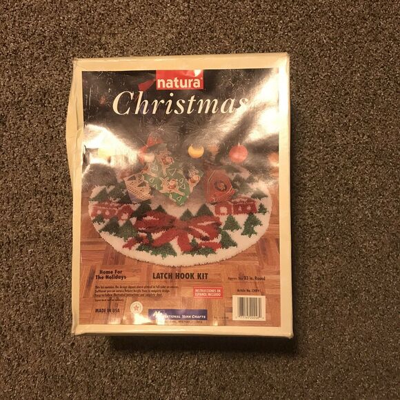 Natura Christmas Latch Hook Kit Home For The‎ Holiday National Yarn Crafts New